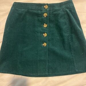 ASOS Green Corduroy Mini Skirt with Buttons